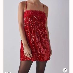Free people sparkly red dress